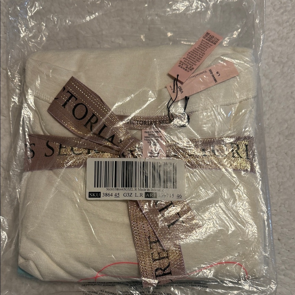 Victoria's Secret Cream and Blue Pajama set